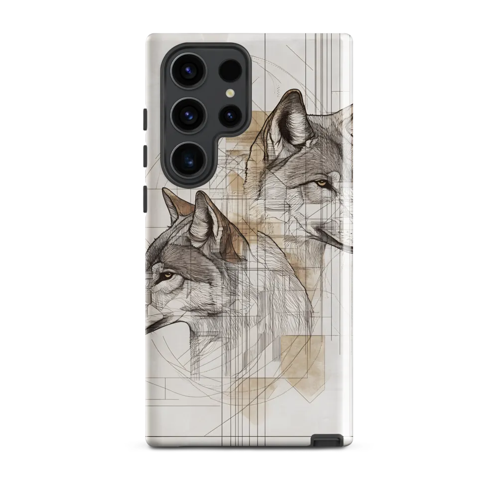Geometric Harmony: The Essence of Wolves | Phone Case |  S23 Ultra | Tough Case | Glossy