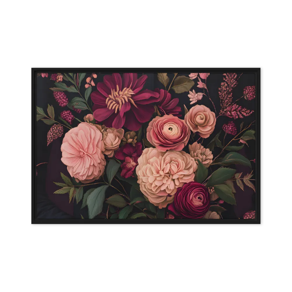 Botanical Elegance | Canvas with Black Frame | 20″×30″