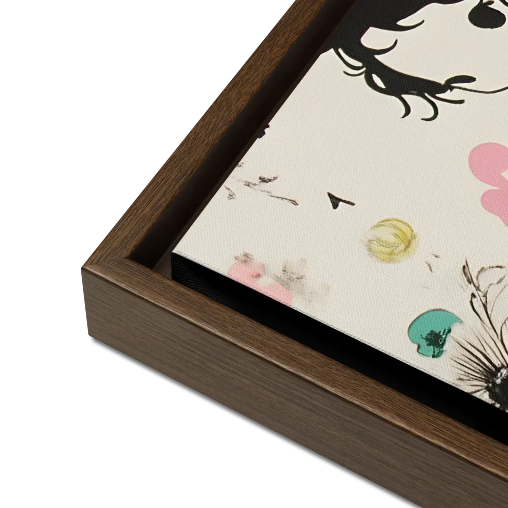 Whimsical Garden Reverie | Canvas with Brown Frame | 16″×20″