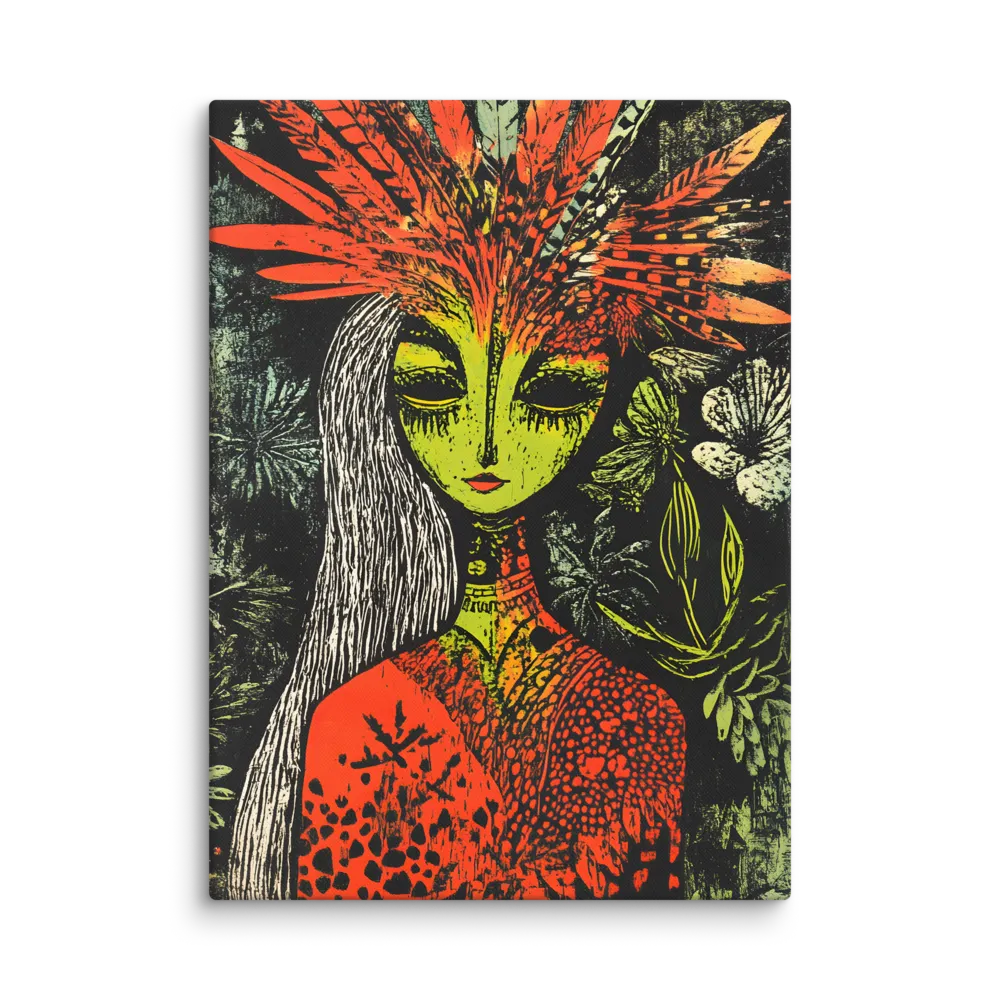 Mystical Flora: A Surreal Portrait | Canvas | 40″×55″