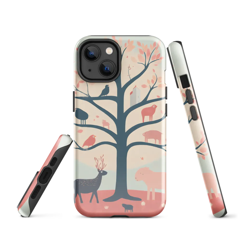 Whimsical Tree with Playful Creatures