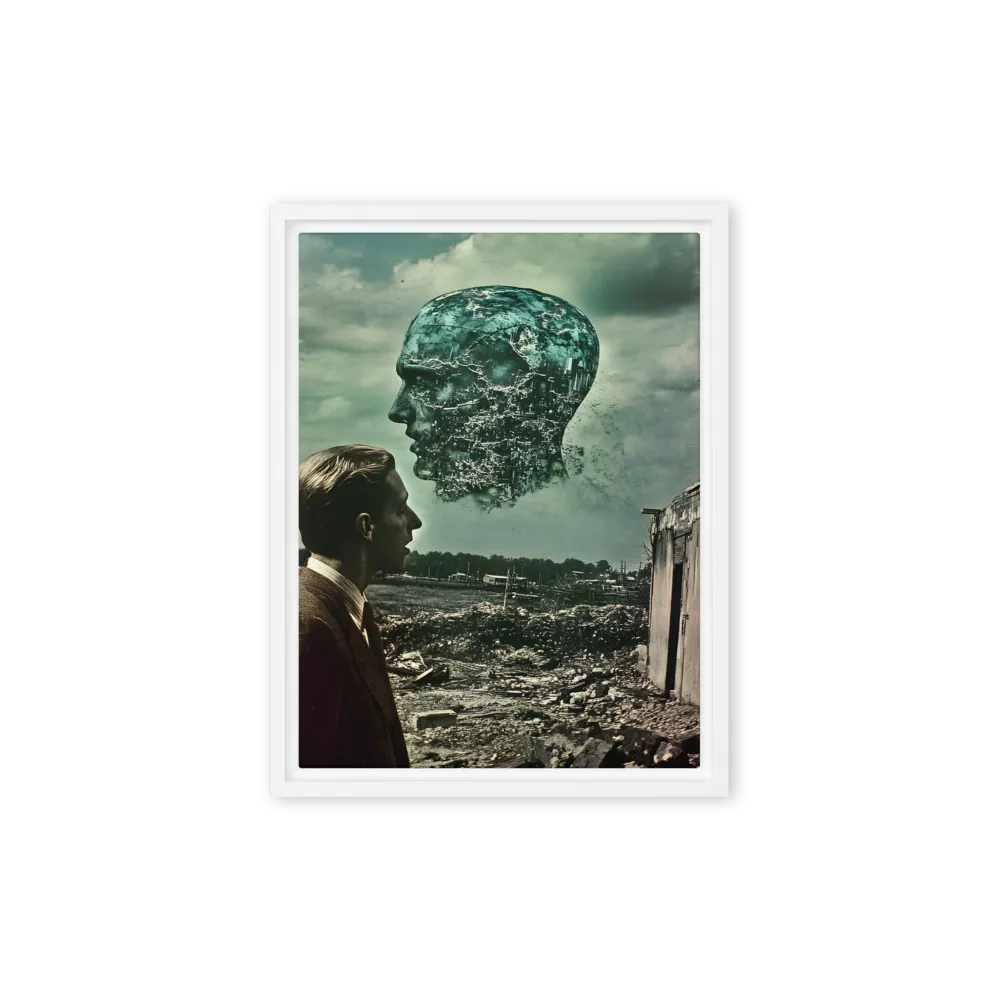 Ethereal Reflections: Identity in a Fragmented World | Canvas with White Frame | 9″×12″