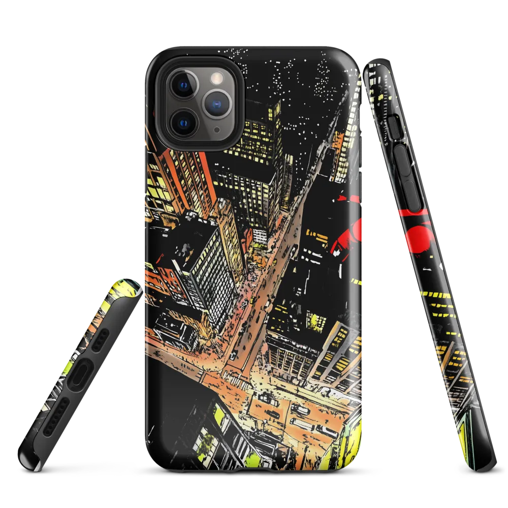 Urban Nightscape: A Bird's-eye View | Phone Case |  11 Pro Max | Tough Case | Glossy