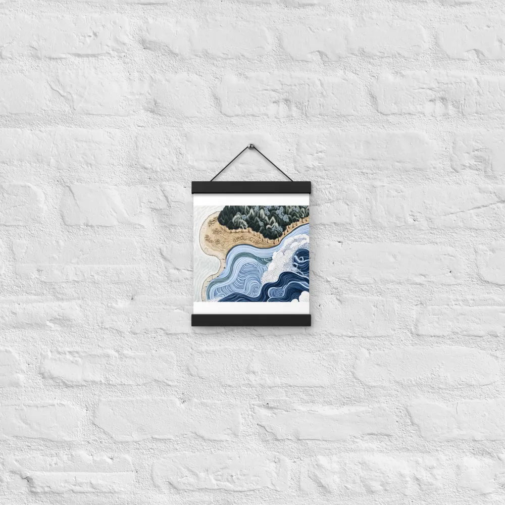 Oceanic Harmony: A Tranquil Landscape | Poster With Black Wood Hanger | 8″×10″