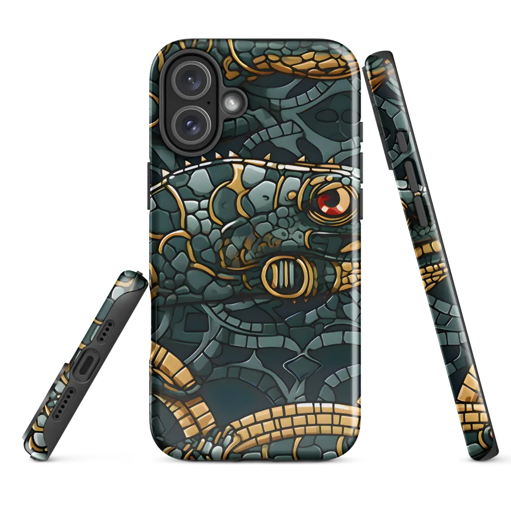 Reptilian Elegance: A Digital Art Nouveau Tapestry