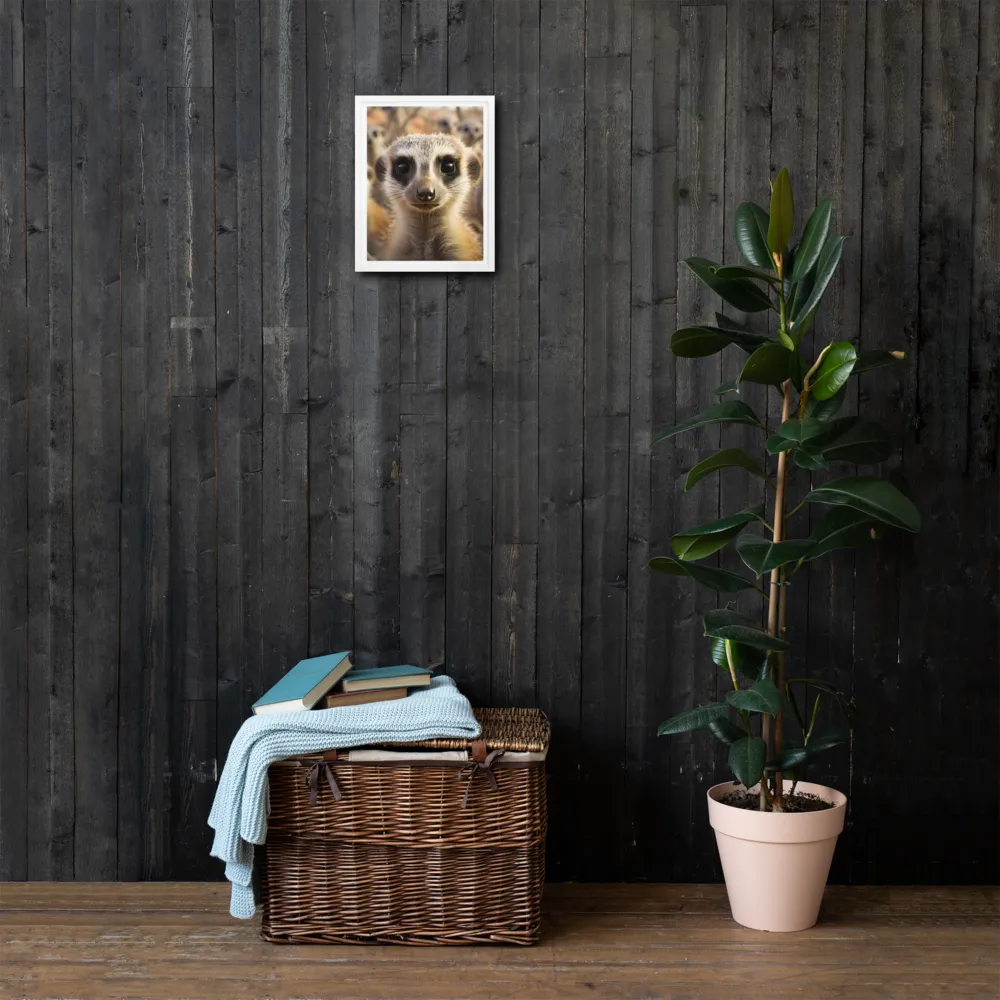 Curious Meerkats in Community | Canvas with White Frame | 9″×12″