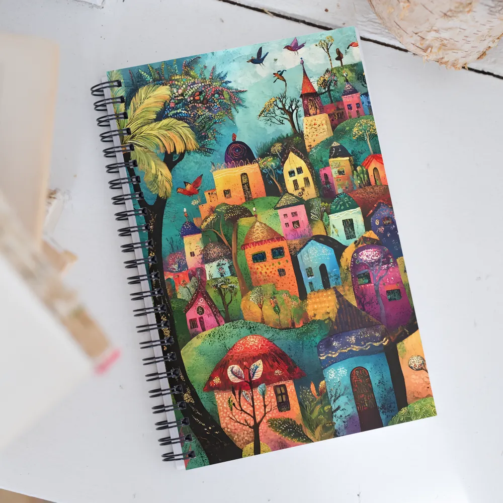 Whimsical Village Harmony | Spiral Notebook