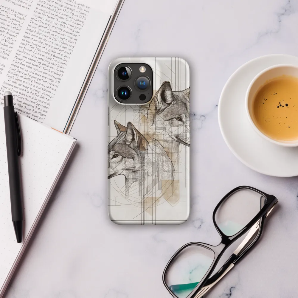 Geometric Harmony: The Essence of Wolves | Phone Case |  15 Pro Max | Snap Case | Matte