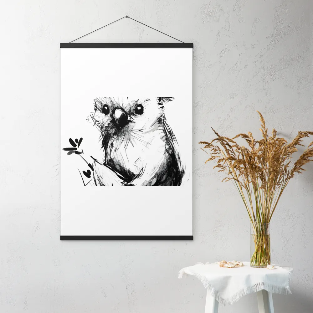 Whimsical Koala in Ink | Poster With Black Wood Hanger | 24″×36″