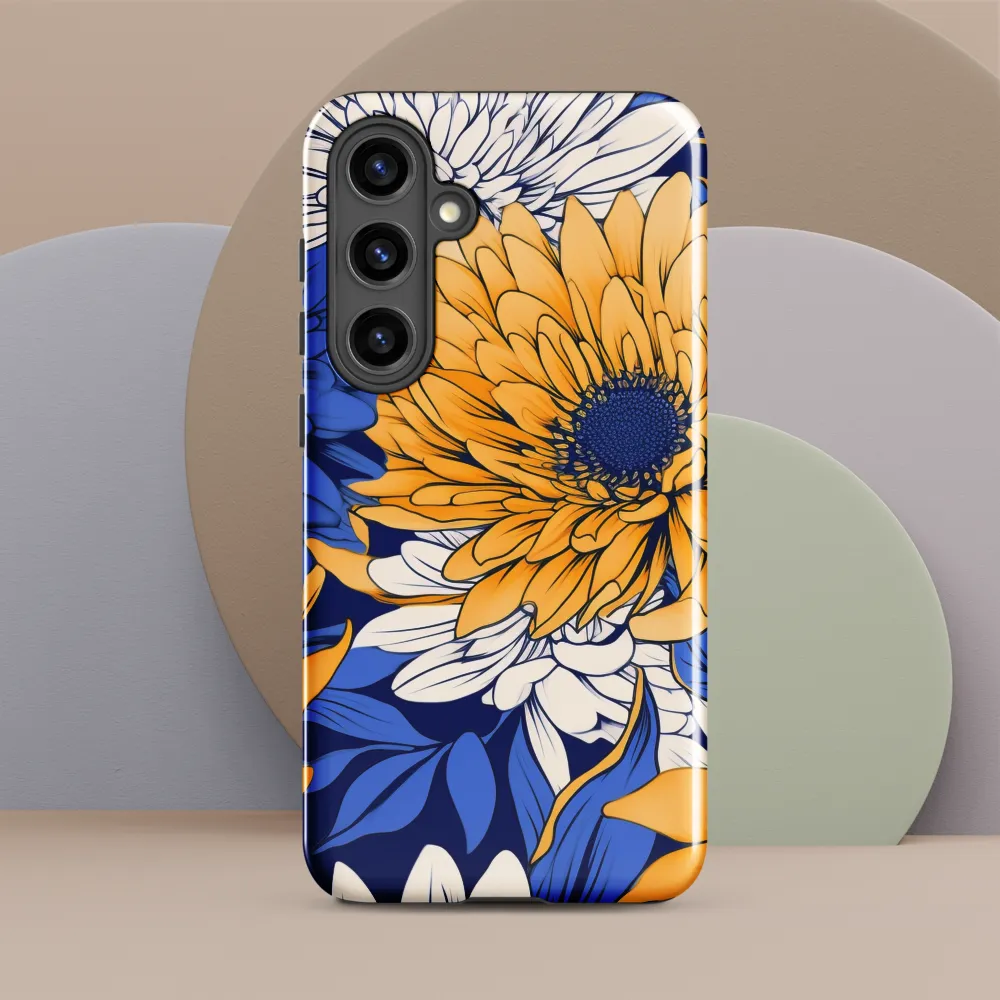 Floral Harmony in Blue and Yellow