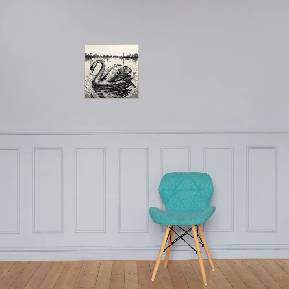 Etched Swan 
 Poster | 16″x 16″