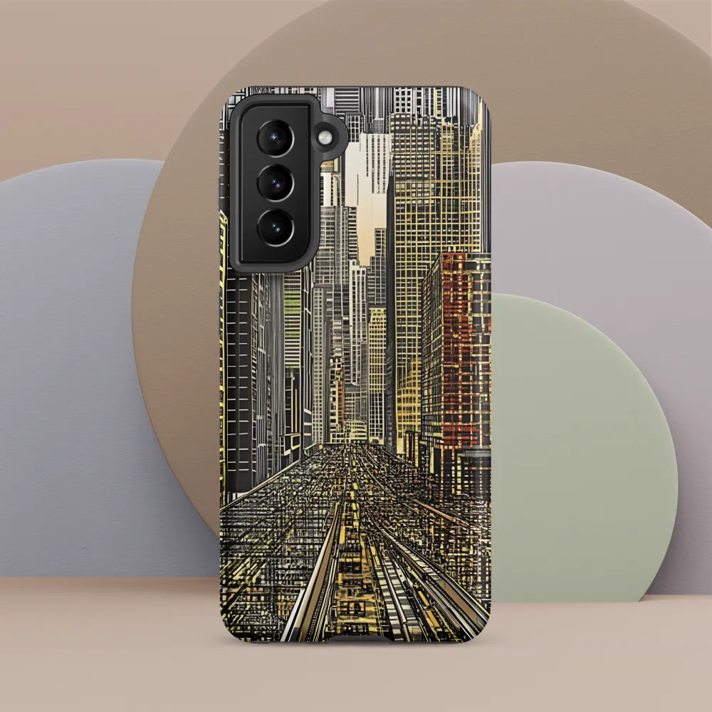Urban Symphony: The Golden Grid | Phone Case |  S21 | Tough Case | Matte