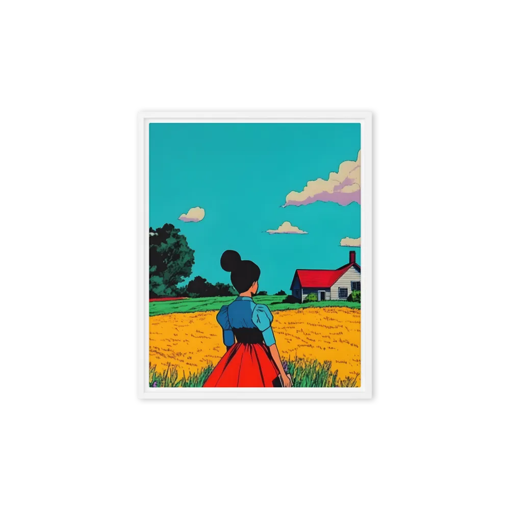 Whispers of a Sunlit Meadow | Canvas with White Frame | 8″×10″