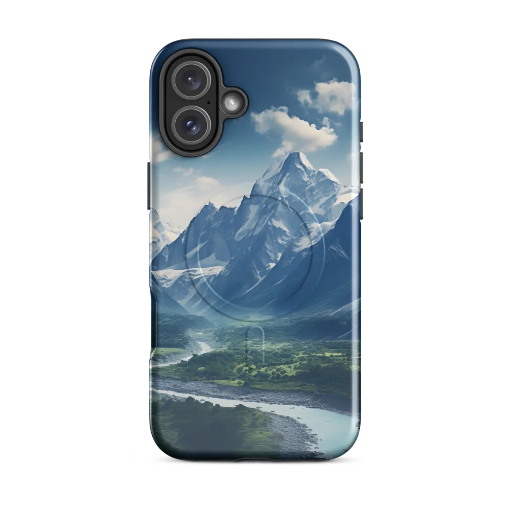 Majestic Serenity: A Landscape of Mountains and Rivers | Phone Case |  16 Plus | MagSafe® Tough Case | Glossy