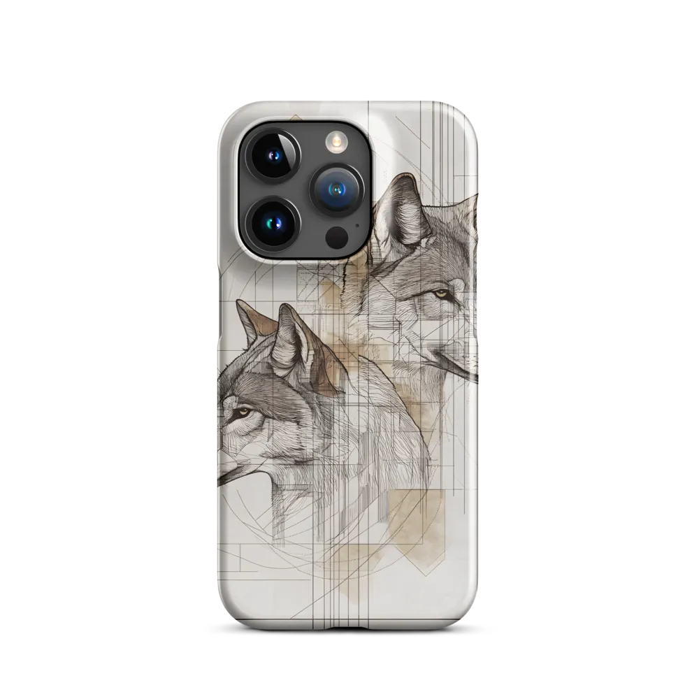 Geometric Harmony: The Essence of Wolves | Phone Case |  15 Pro | Snap Case | Glossy