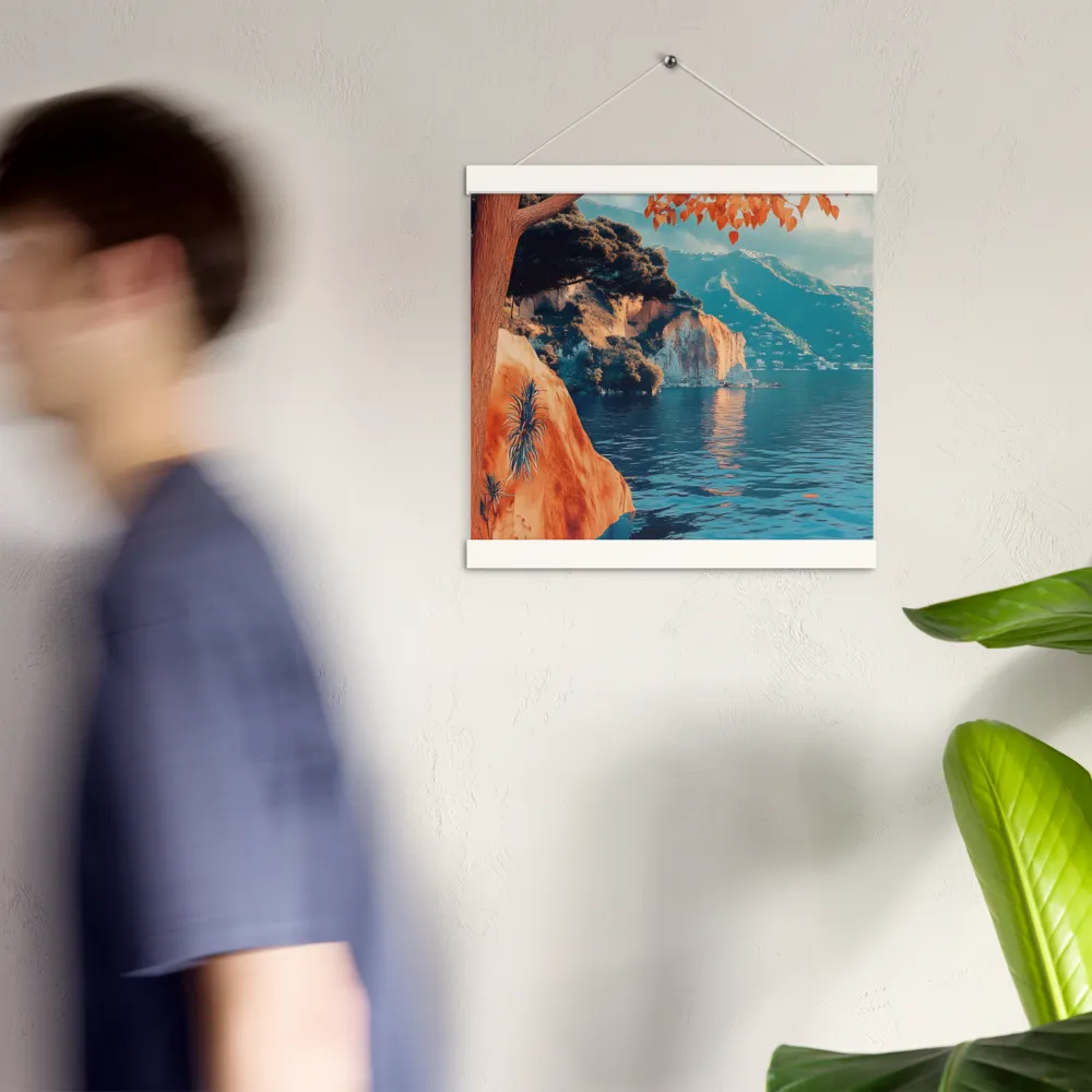 Elysian Waterscape | Poster With White Wood Hanger | 12″×12″