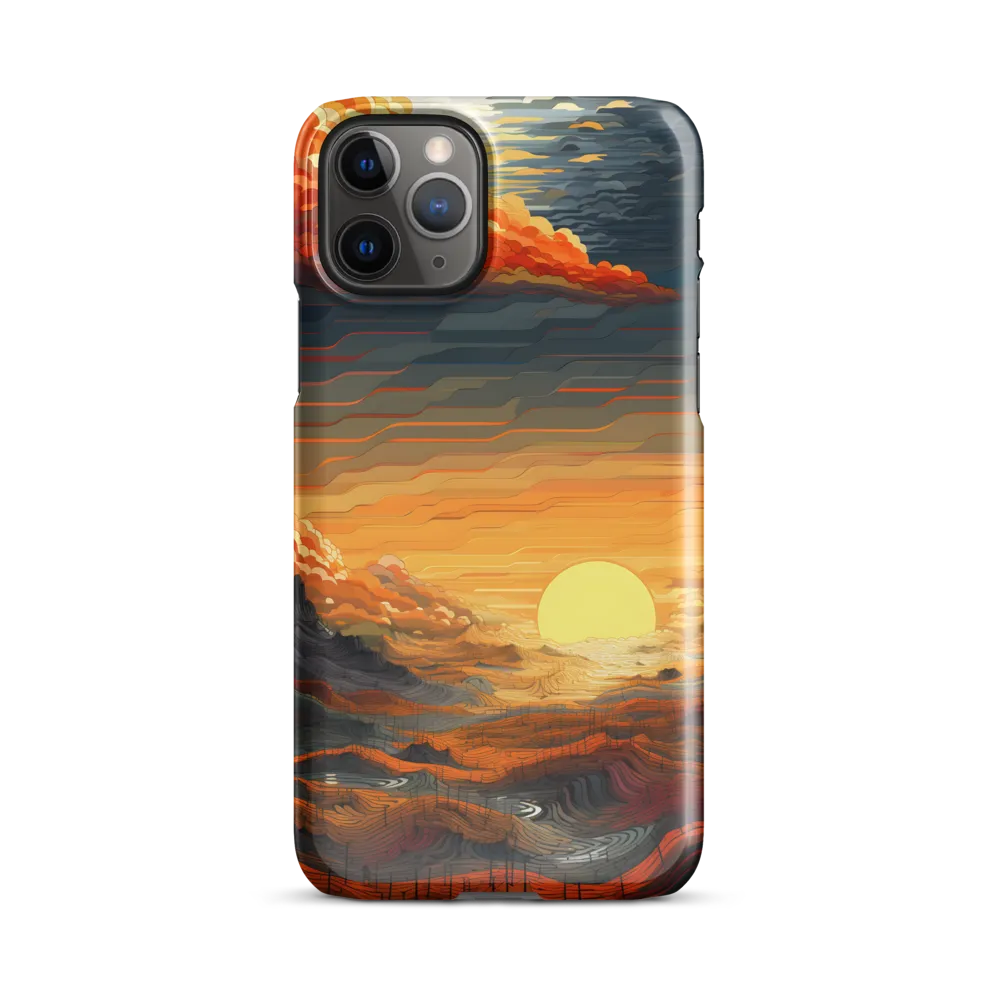 Ethereal Sunset: A Serene Landscape in Flowing Forms | Phone Case |  11 Pro | Snap Case | Glossy