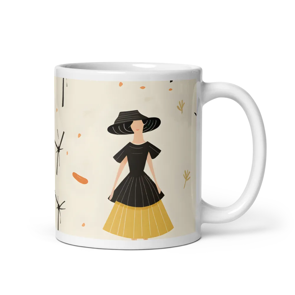 Whimsical Patterns of Nature and Femininity | Mug with White inside | 11 oz