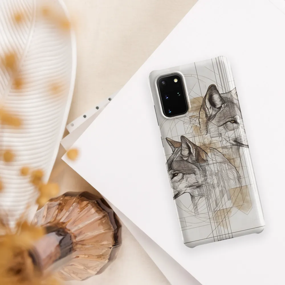 Geometric Harmony: The Essence of Wolves | Phone Case |  S20 Plus | Snap Case | Matte