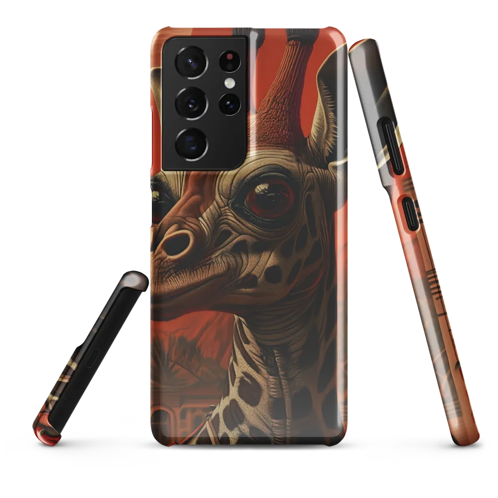 Whimsical Giraffe in an Orange Dreamscape