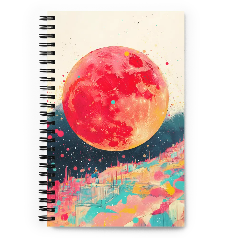 Crimson Dreams: A Lunar Exploration | Spiral Notebook