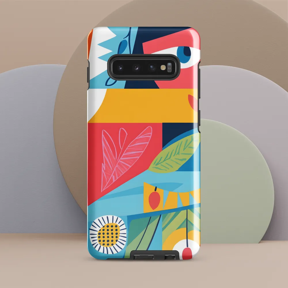 Vibrant Geometric Visage | Phone Case |  S10 Plus | Tough Case | Glossy