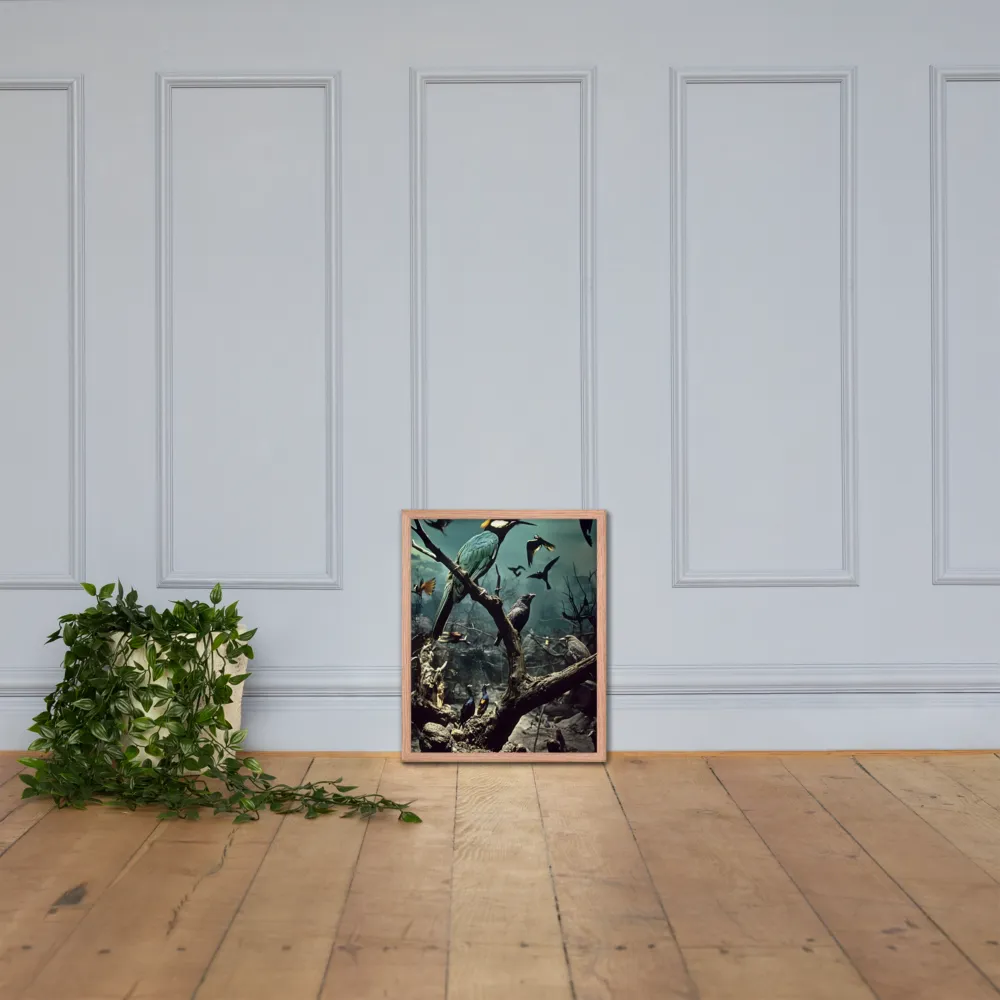 Whispers of the Avian Realm | Poster with Red oak Frame | 16″×20″