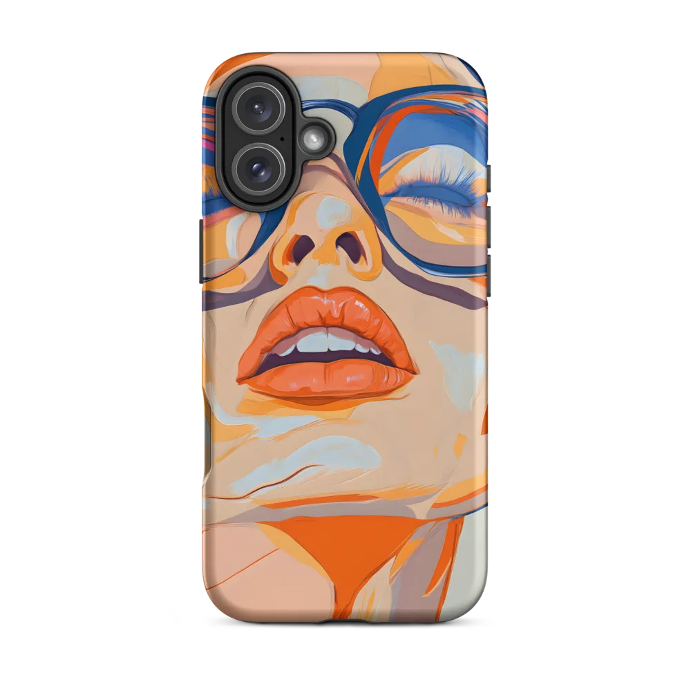 Closed-Eye Portrait in Orange and Blue