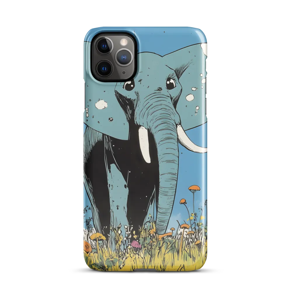 Whimsical Blue Elephant in Bloom | Phone Case |  11 Pro Max | Snap Case | Glossy