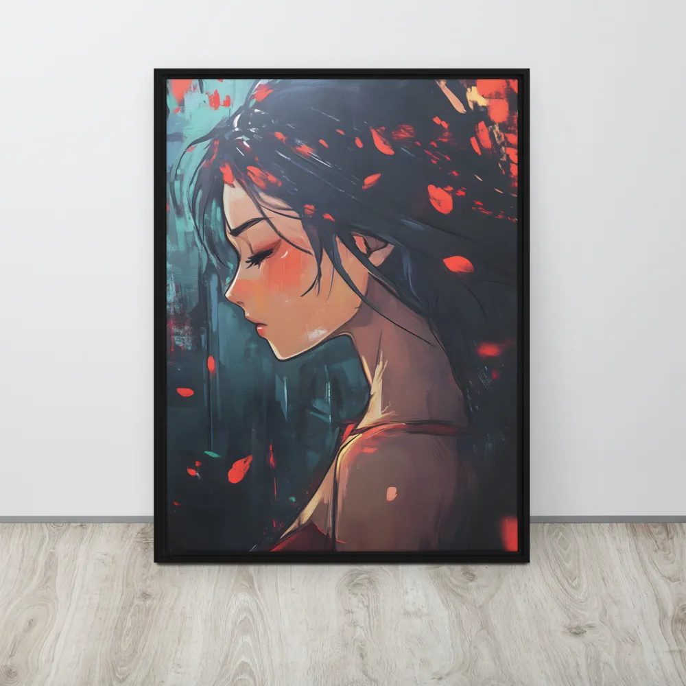 Whispers of Melancholy | Canvas with Black Frame | 24″×32″