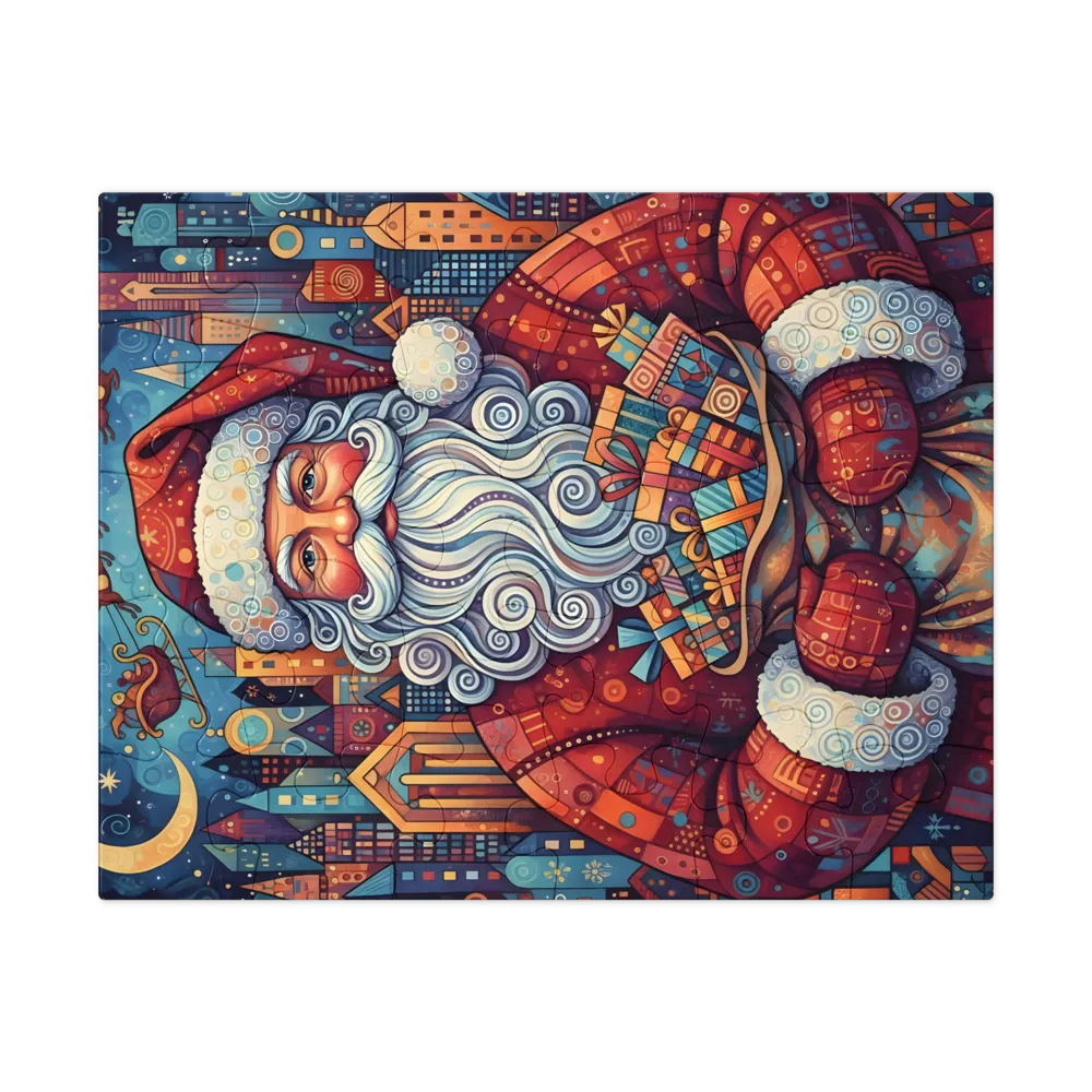 Santa's Gift Bag 
 Jigsaw Puzzle in Tin Box