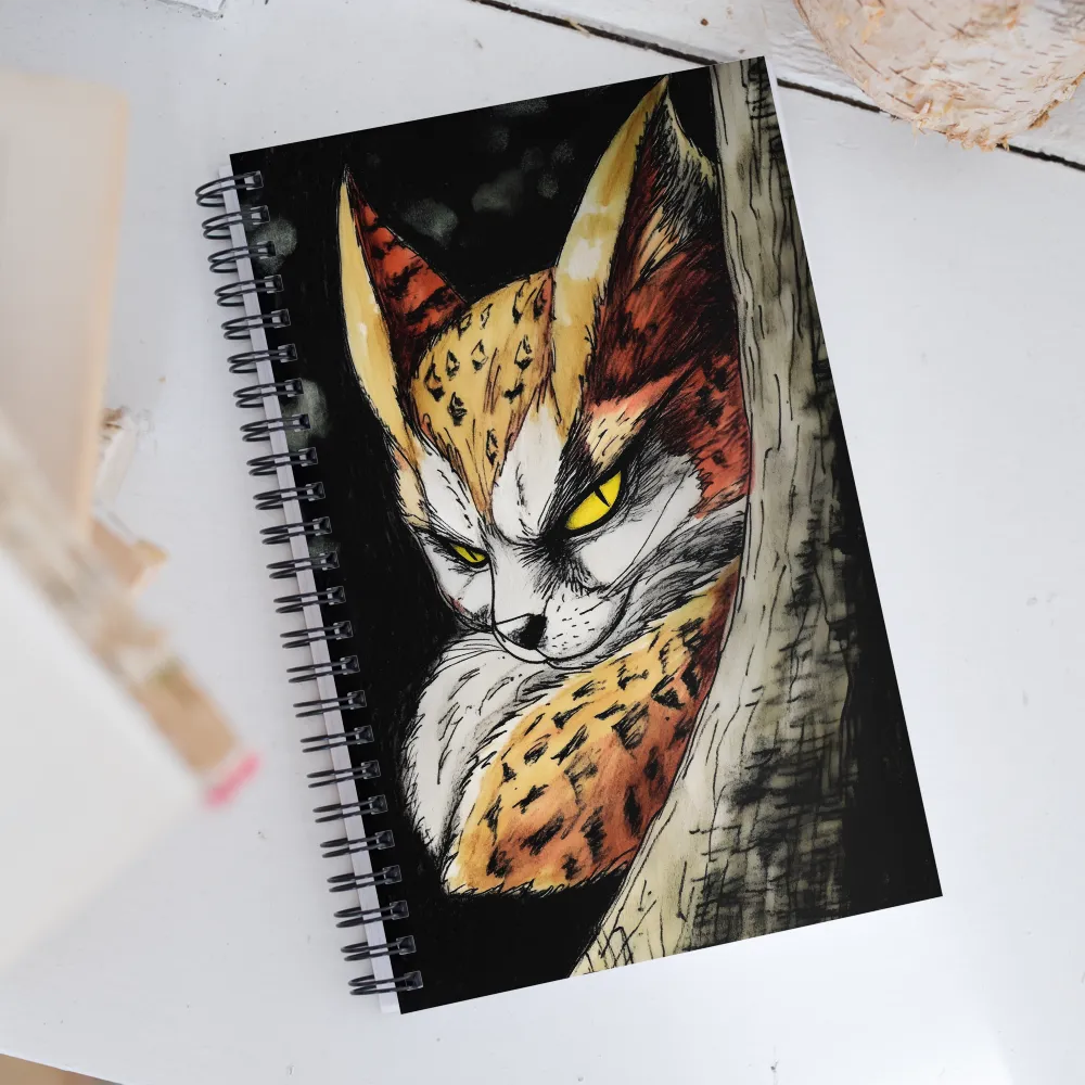 Fierce Gaze of the Wild Cat | Spiral Notebook