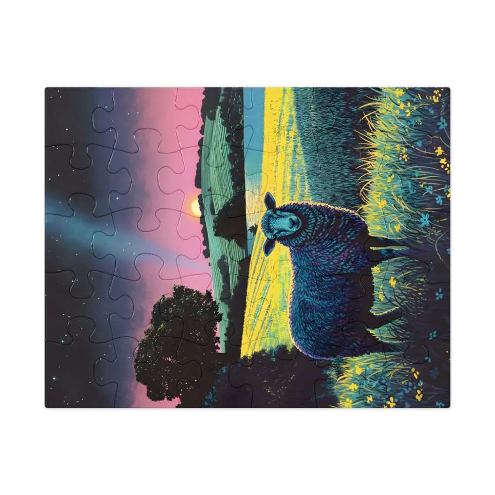 Sheep at Nightfall 
 Jigsaw Puzzle in Tin Box
