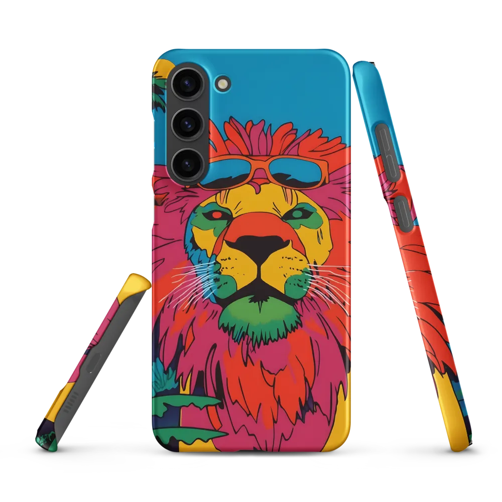 Lion with Sunglasses: A Vibrant Tropical Portrait