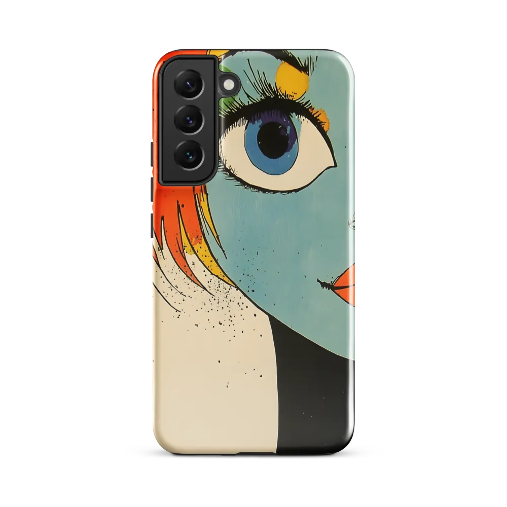 Vivid Expressions: A Portrait in Blue | Phone Case |  S22 Plus | Tough Case | Glossy