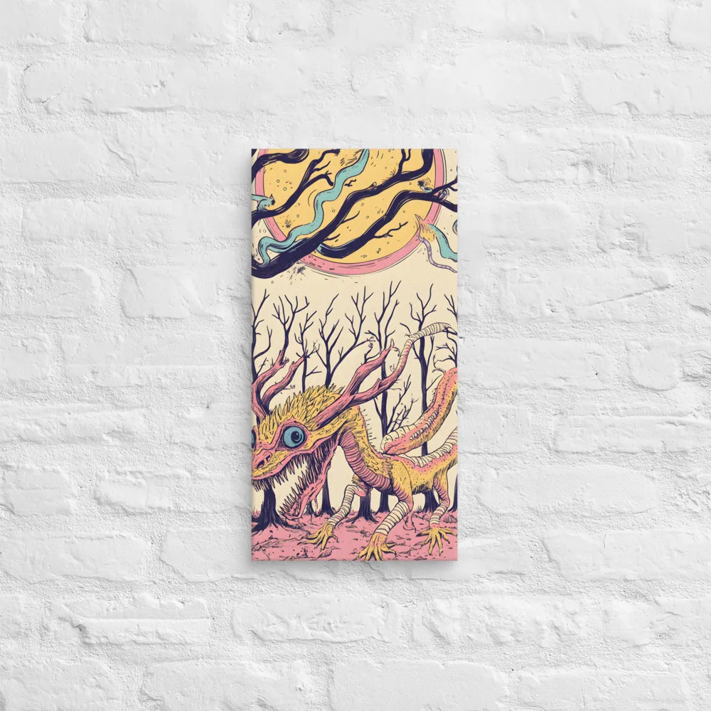 The Enigmatic Dragon of the Desolate Forest | Canvas | 10″×20″