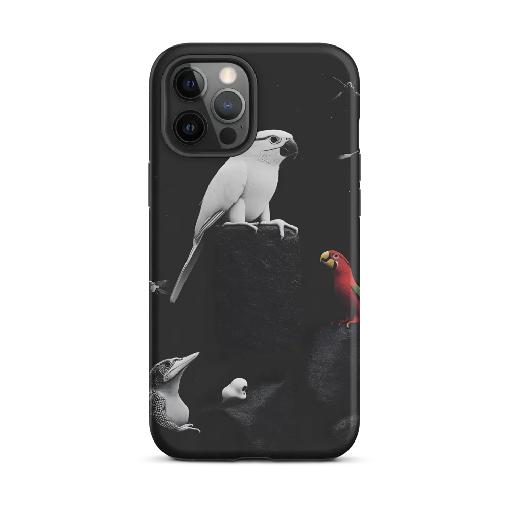 Harmony in Monochrome: A Surreal Assembly of Nature | Phone Case |  12 Pro Max | Tough Case | Matte