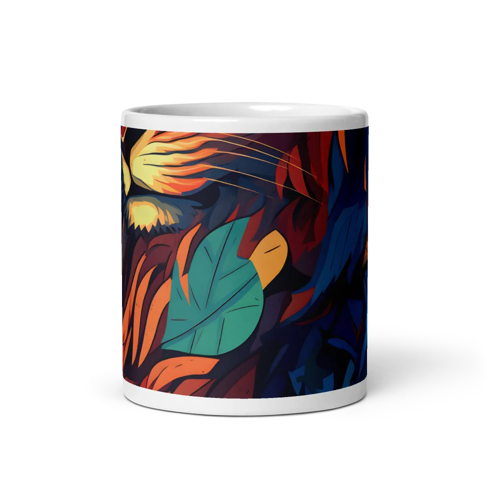 Harmony of Strength: The Lion and Nature | Mug with White inside | 11 oz