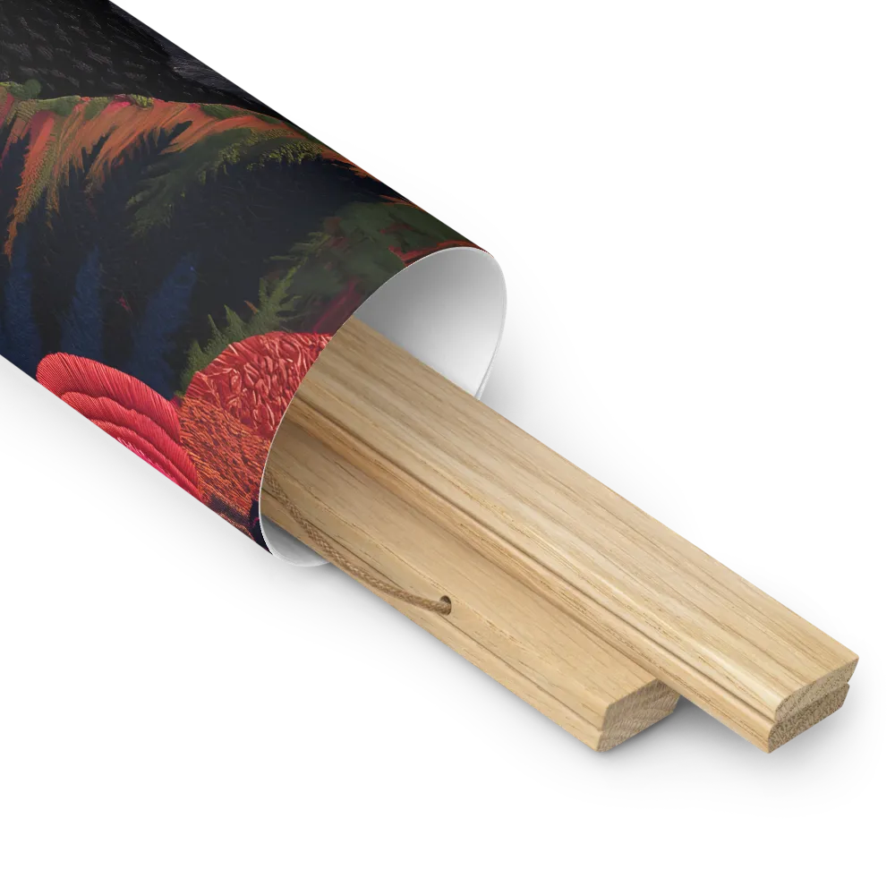 Ethereal Cascade: A Surreal Landscape | Poster With Oak Wood Hanger | 14″×14″