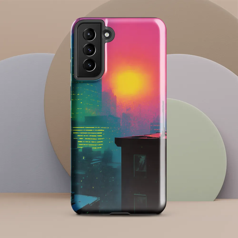 Neon Horizon | Phone Case |  S21 Plus | Tough Case | Glossy