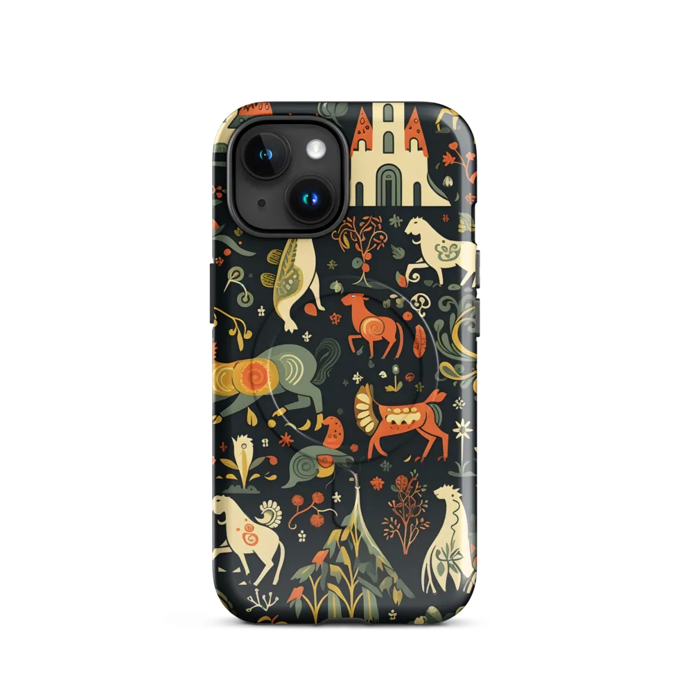 Whimsical Forest: A Folk Art Journey | Phone Case |  15 | MagSafe® Tough Case | Glossy
