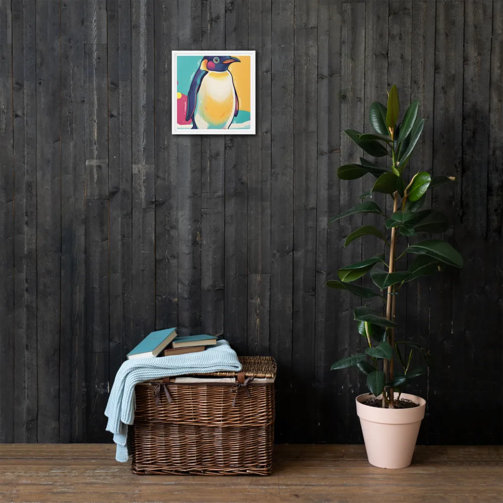 Colorful Penguin 
 Canvas with White Frame | 12″x 12″