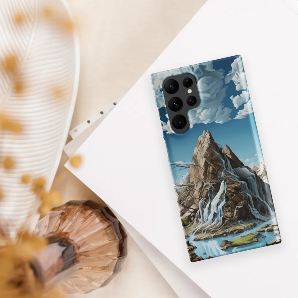 Majestic Cascade: A Mountain Masterpiece | Phone Case |  S22 Ultra | Snap Case | Matte