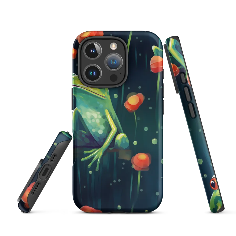 Playful Frogs in a Lush Pond