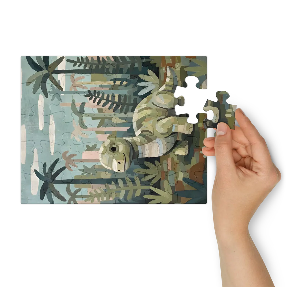 Little Forest Dinosaur 
 Jigsaw Puzzle in Tin Box