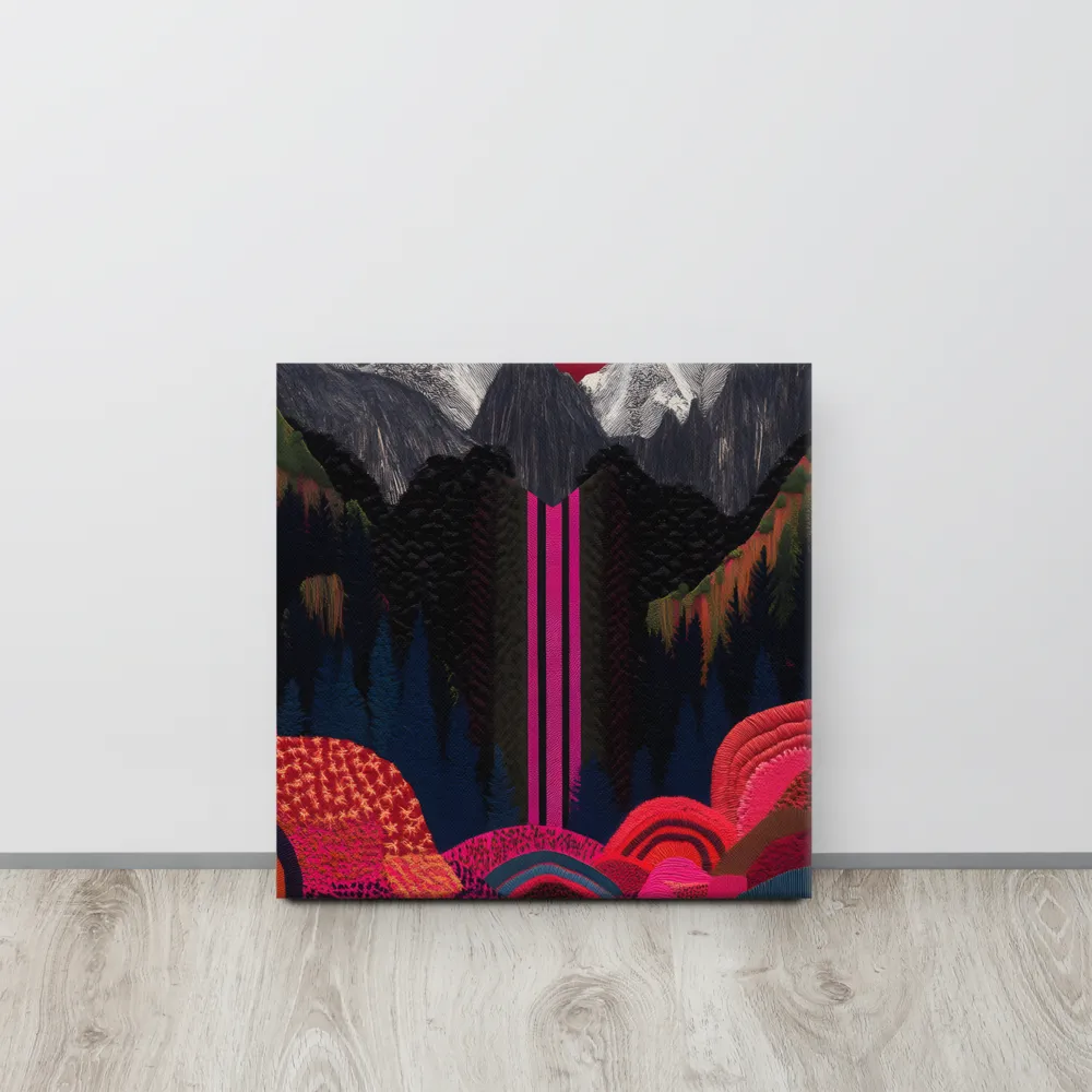 Ethereal Cascade: A Surreal Landscape | Canvas | 16″×16″