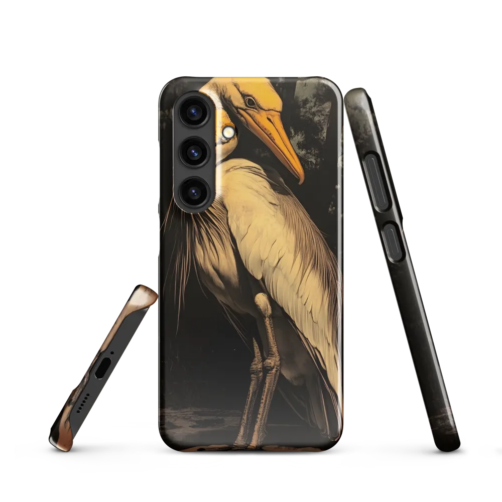 Majestic Egret in Twilight | Phone Case |  S24 | Snap Case | Glossy