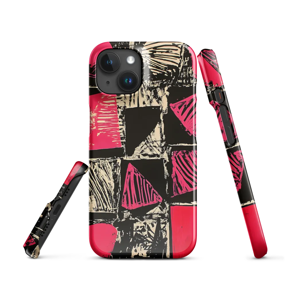 Geometric Symphony in Pink and Black