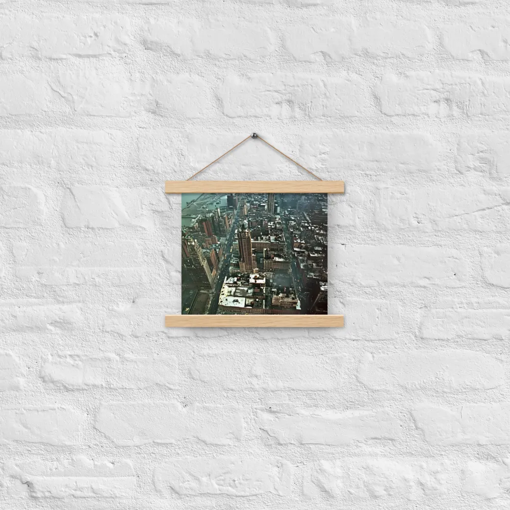Aerial Symphony of Urban Life | Poster With Oak Wood Hanger | 10″×10″