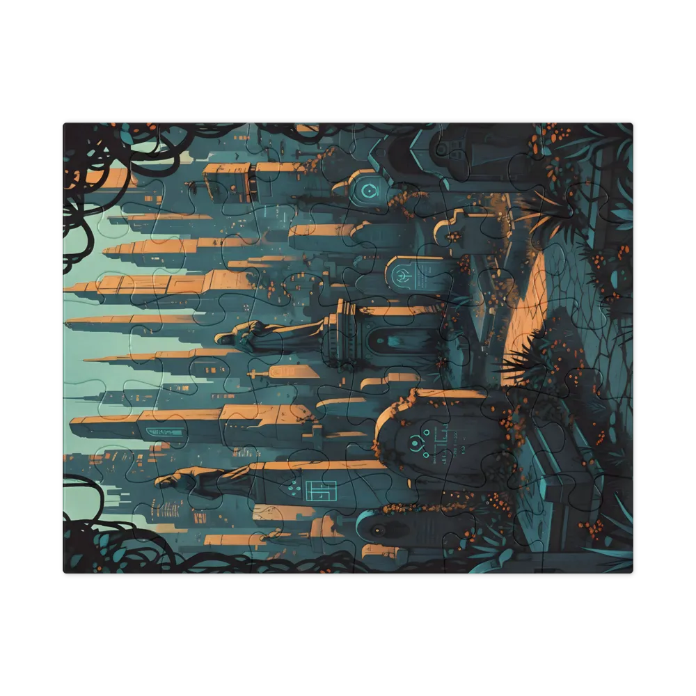 Mausoleum at Dusk 
 Jigsaw Puzzle in Tin Box